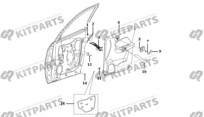 Обивка передней двери, ручка Lifan X70