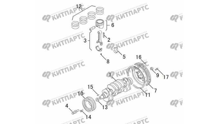 Вал коленчатый, поршень, шатун Great Wall Hover H3 New