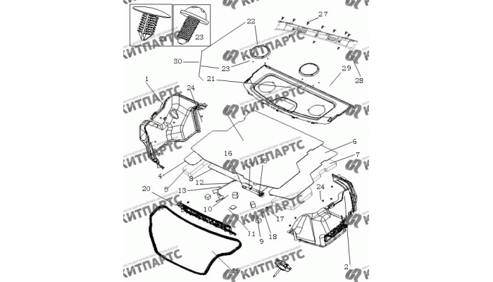 Отделка багажника Geely MK